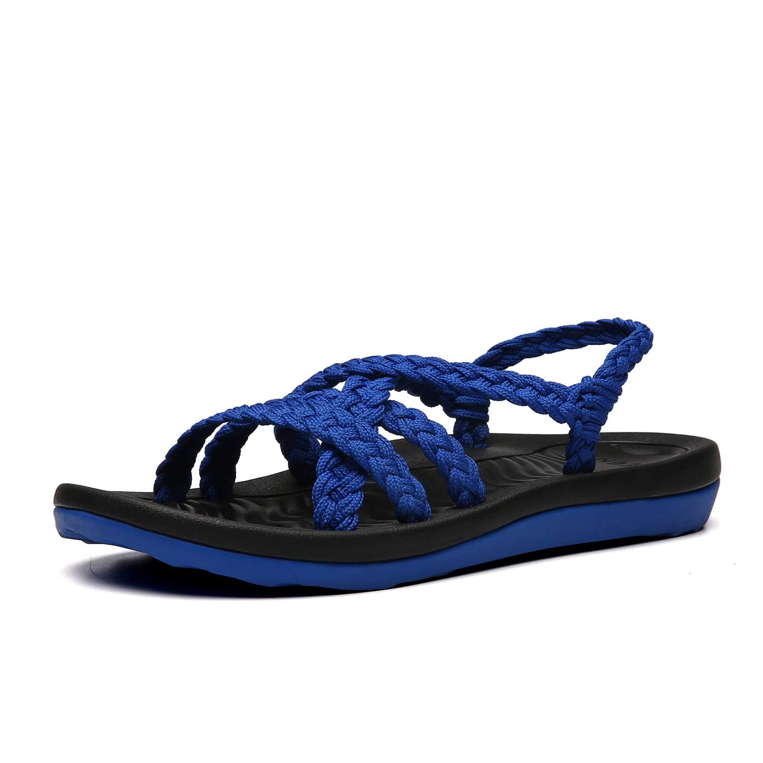 QLEYO Women's Comfortable Flat Walking Sandals with Arch Support Waterproof for Walking/Hiking/Travel/Wedding/Water Spot/Beach.18ZDKDQL01-W7-9 BD Blue