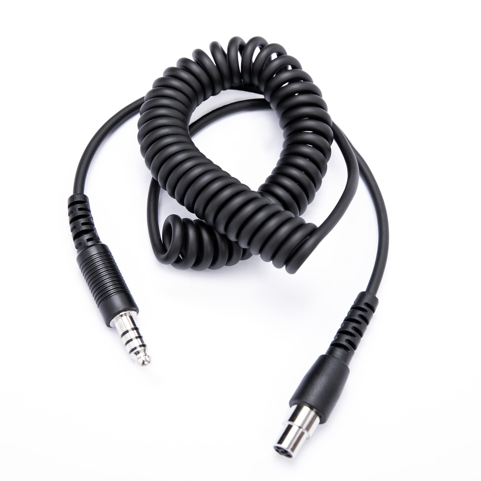 Fumei U174 Plug to Mini XLR5 Jack Adapter 2M Durable Coiled Cable Compatible with GA Military Helicopter Radios and Headsets