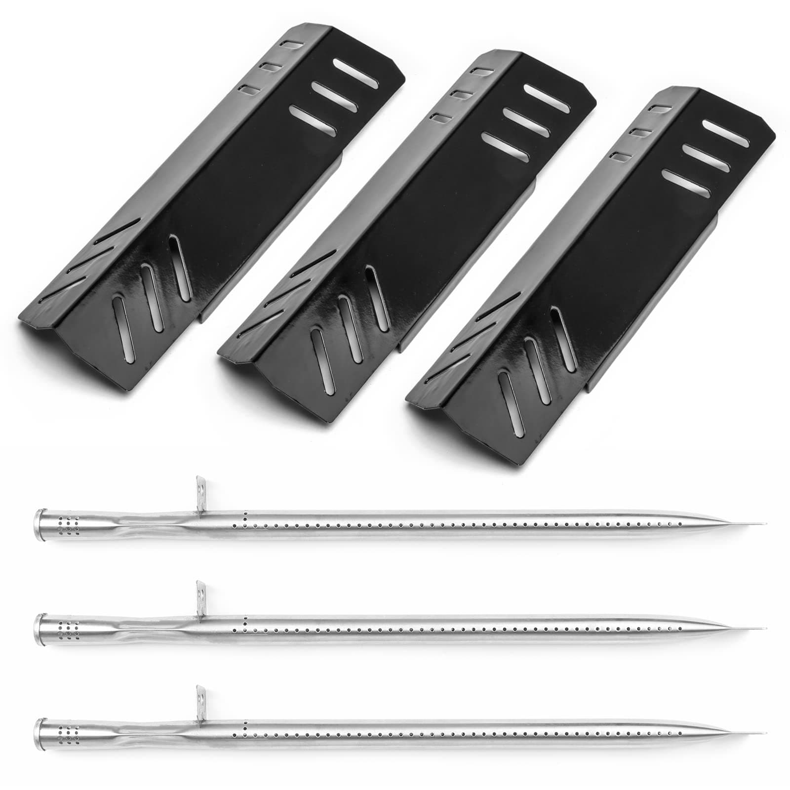 Grill Replacement Parts for Pit Boss Memphis Ultimate 4-in-1 Combo Grill, Stainless Steel Burner, Porcelain Steel Heat Plate,for Pit Boss Smoker and Charcoal Grills