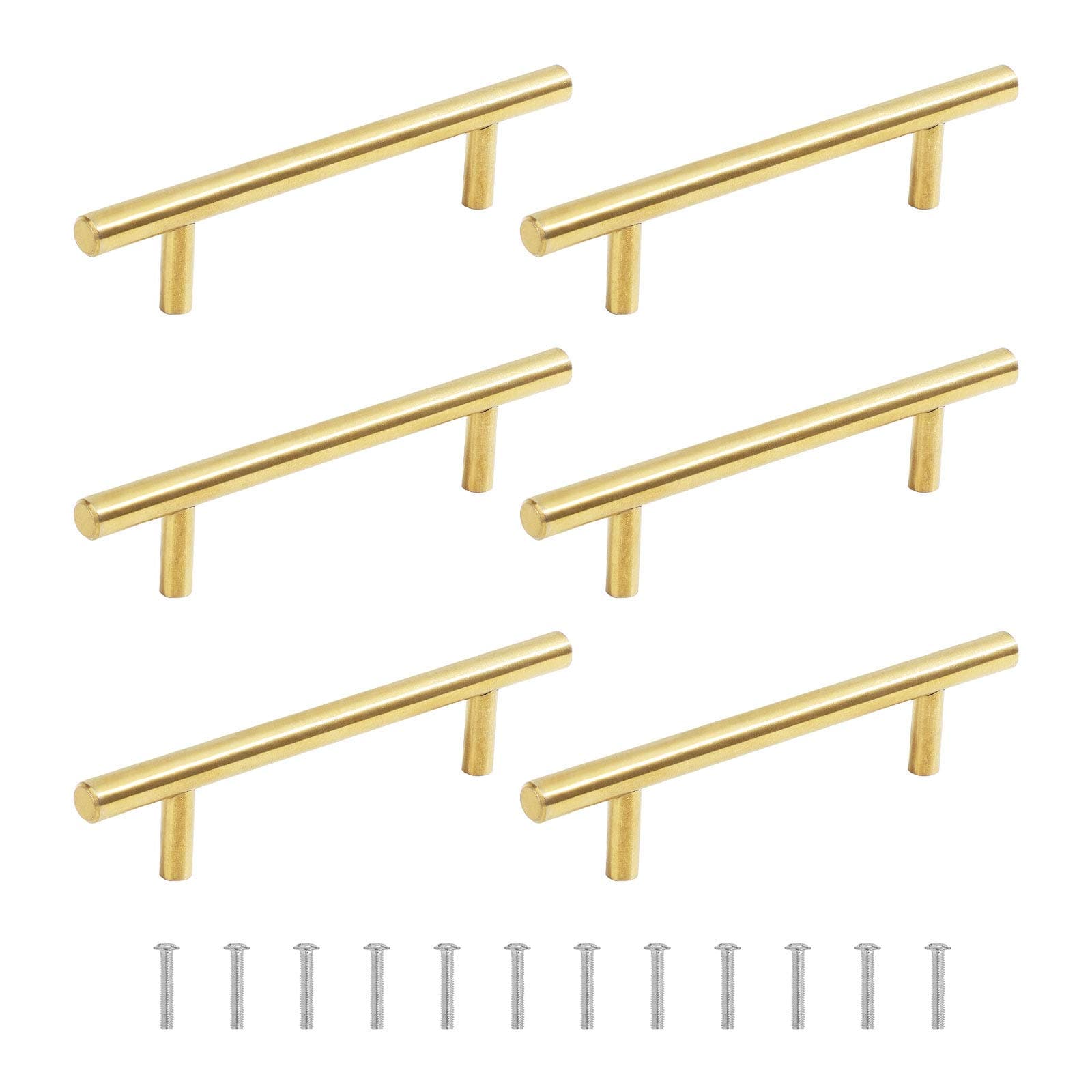 Gartful Handles for Resin Tray Mold, 6PCS Handles for Epoxy Resin Casting Mold, Gold Resin Tray Handles with Screw Set for Faux Agate Tray, Serving Board, Wine Cabinet, Drawer, Door