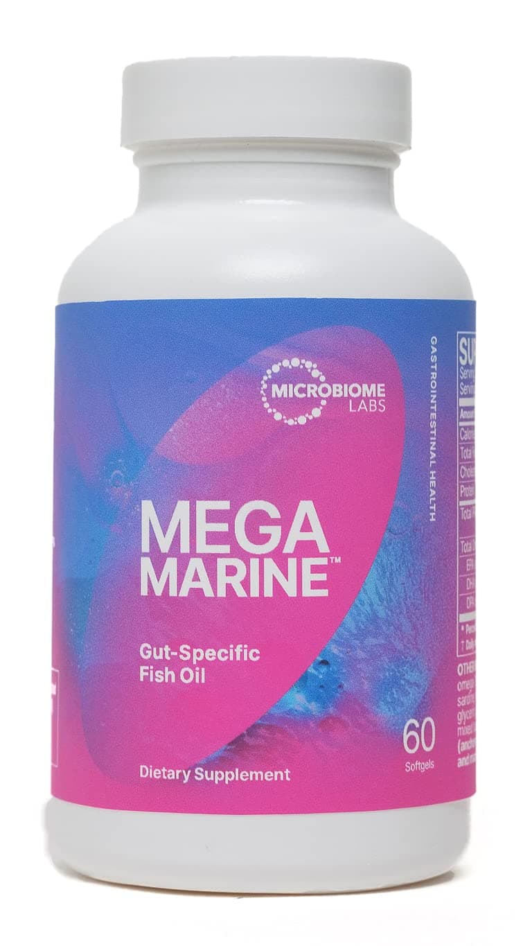 - Microbiome Labs MegaMarine Omega 3 Fish Oil Supplements - Gut-Specific EPA DHA Omega 3 Supplement with DPA for Gut Health - Support Immune & Gut Barrier Function (60 Softgels)
