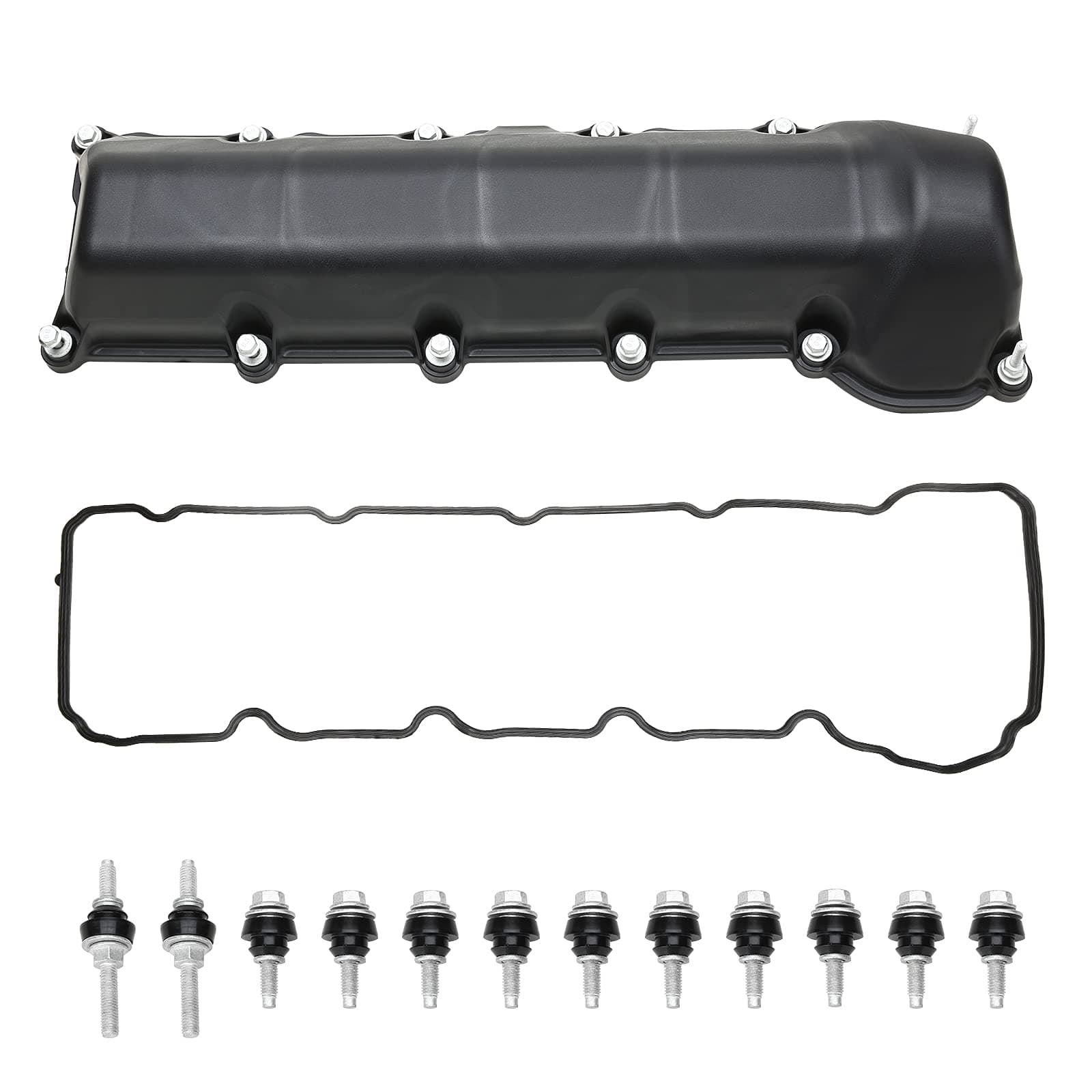 MITZONE Left Side Valve Cover With Gaskte And Bolts Compatible With 2001-2007 Dodge Ram 1500 Durango Dakot Jeep Commander Grand Cherokee 4.7L V8 Replace # 53021829AD 264-928