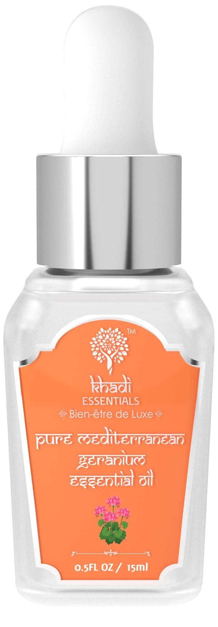 Khadi Essentials Luxurious Ayurvedic Pure Mediterranean Geranium Essential Oil For Anti Aging Skin, Hair Growth & Mood Enhancement Aromatherapy Usage,15ml Natural & Undiluted Oil