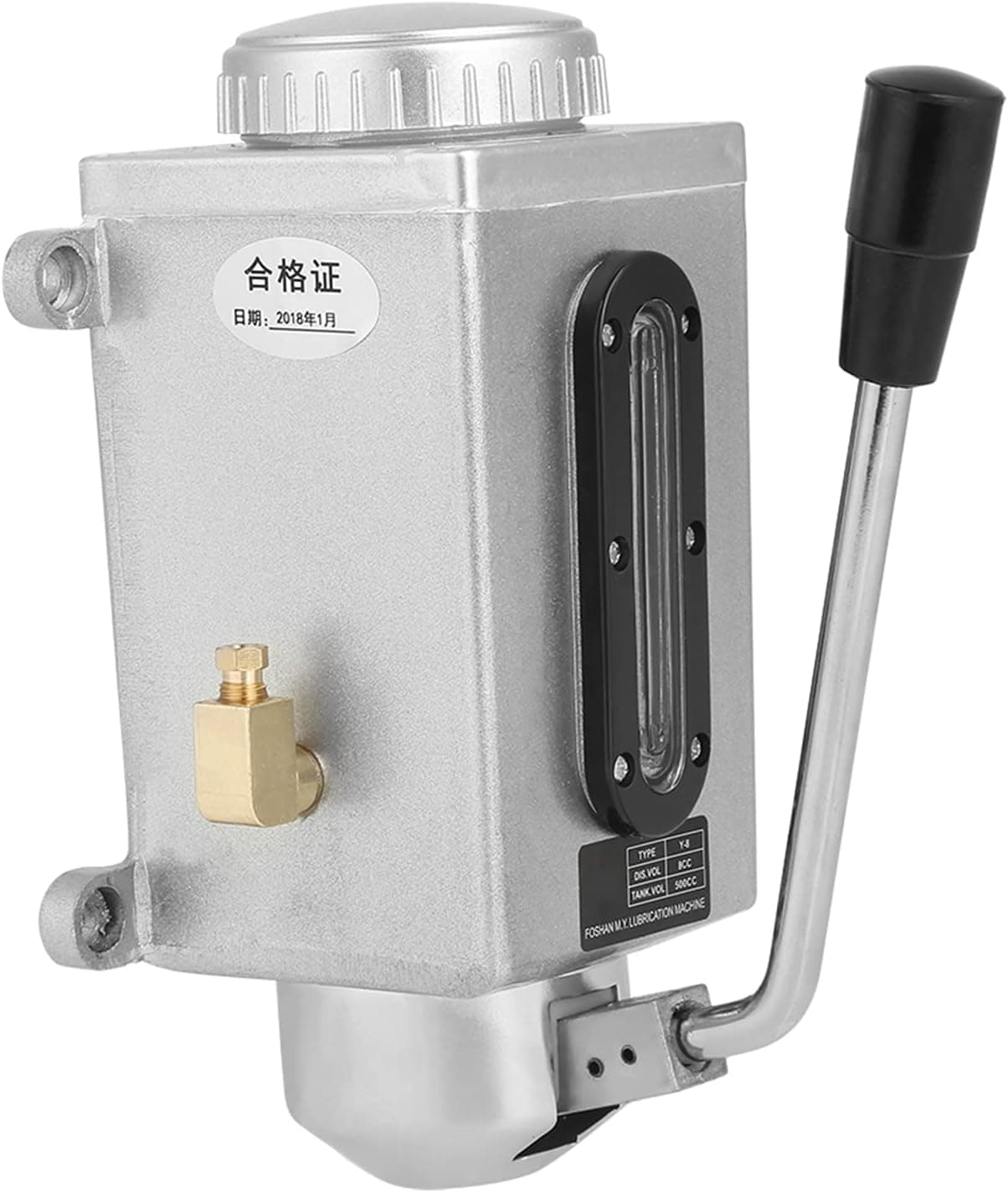 Manual Lubricator Oil Pump, Lathe Hand lube Pump Bridgeport milling Machine Parts Hand Pump Lubricator Lubricating Oil Pump 500CC CNC 4mm Double Outlet Port for Milling, Punching and Cutting Machine