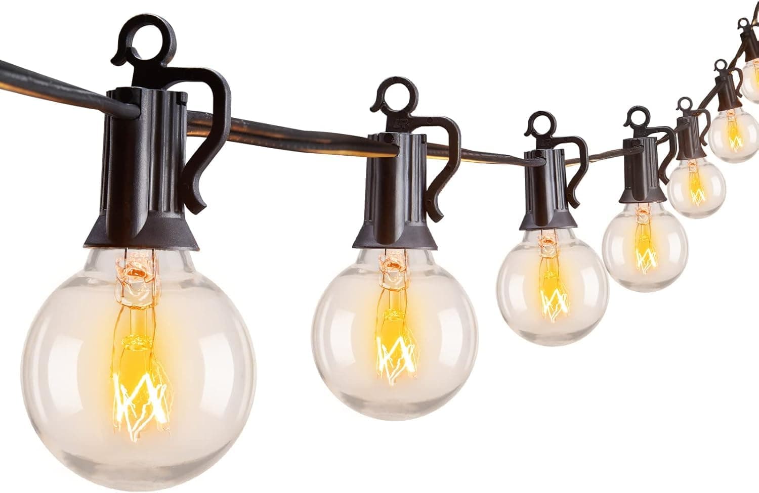 Brightown 30M Outdoor String Lights with 104 Edison Glass Bulbs (4 Replacements), UL Certified Outdoor Lights for Patio, Balcony, Party, E12