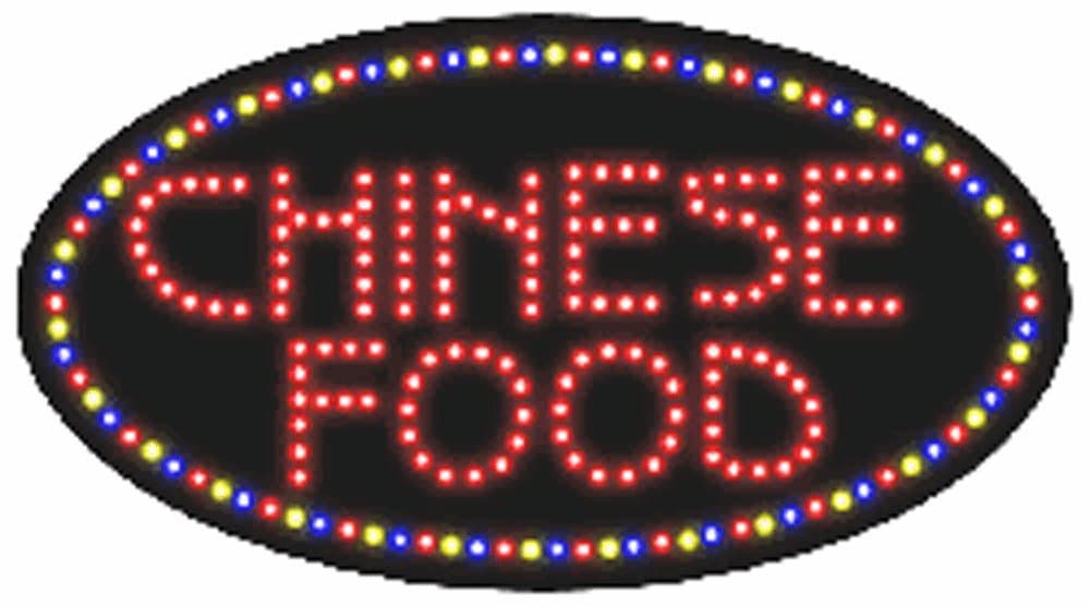 LED8101 LED Sign, Chinese Food', 15" Height x 27" Length x 1" Width