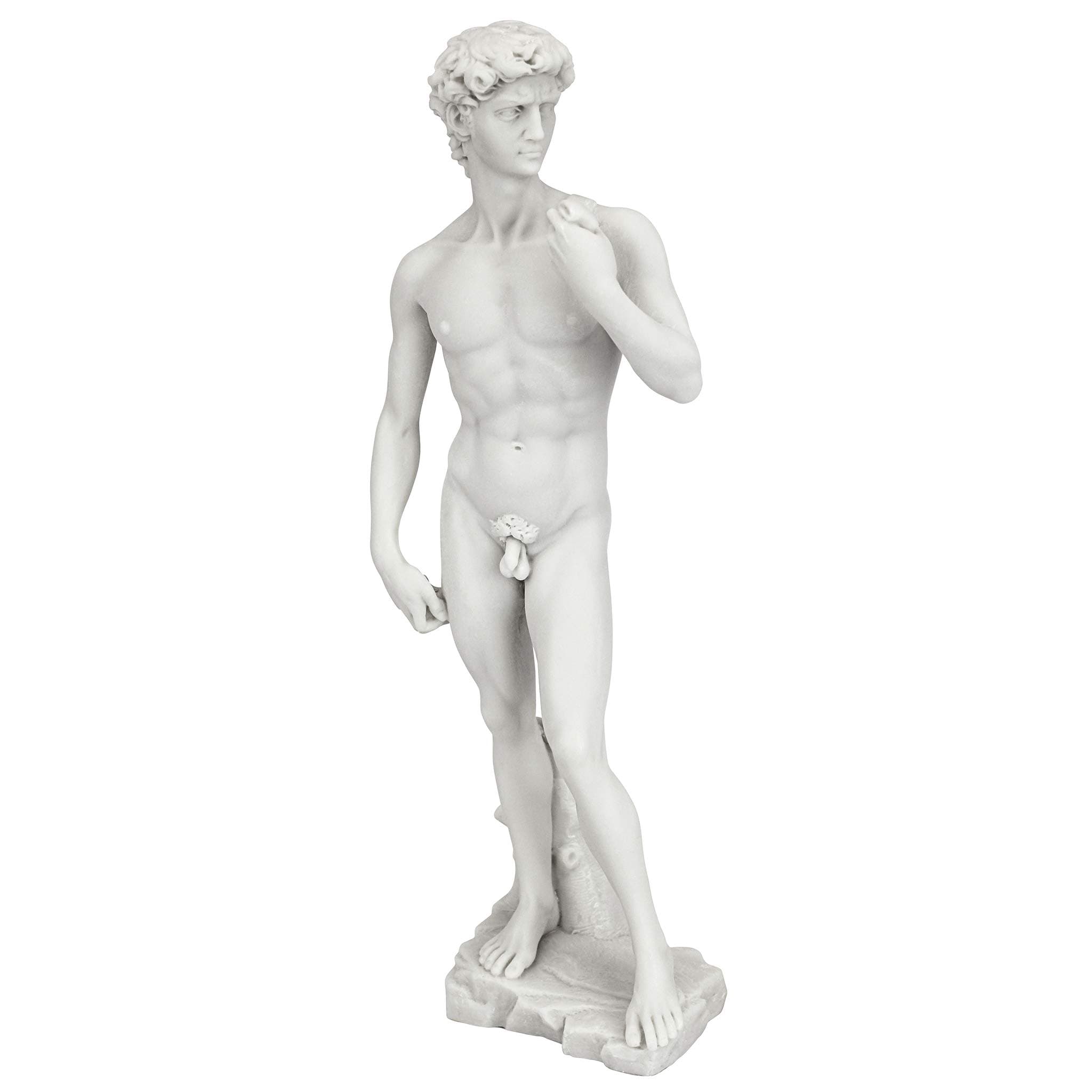 Design Toscano Michelangelo's David Statue, Small, 12 Inch, Bonded Marble Polyresin, White