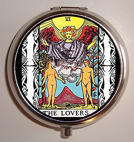 The Lovers Tarot Card Pill Box Pill Case Occult