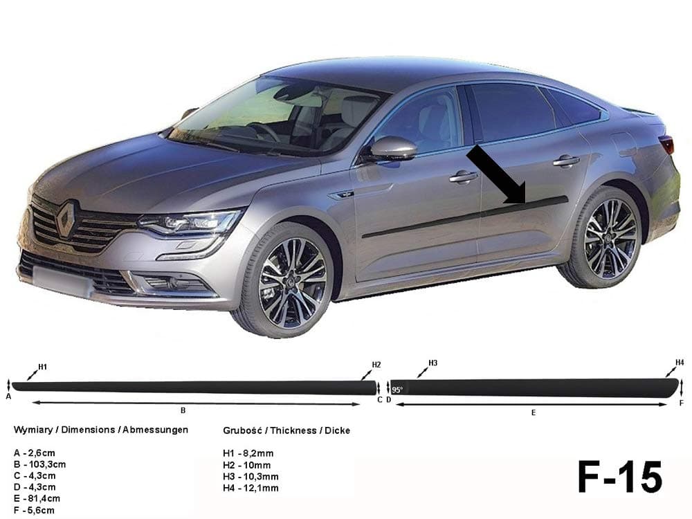 Spangenberg Side Protection Strips Black for Renault Talisman Saloon from 02.2016 - F15 (370001507)