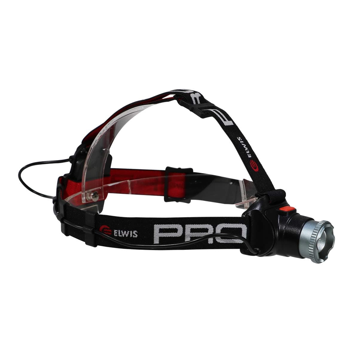 Elwis H3 Pro LED Head Torch with 2 Modes and Zoom Focus, Black/Red