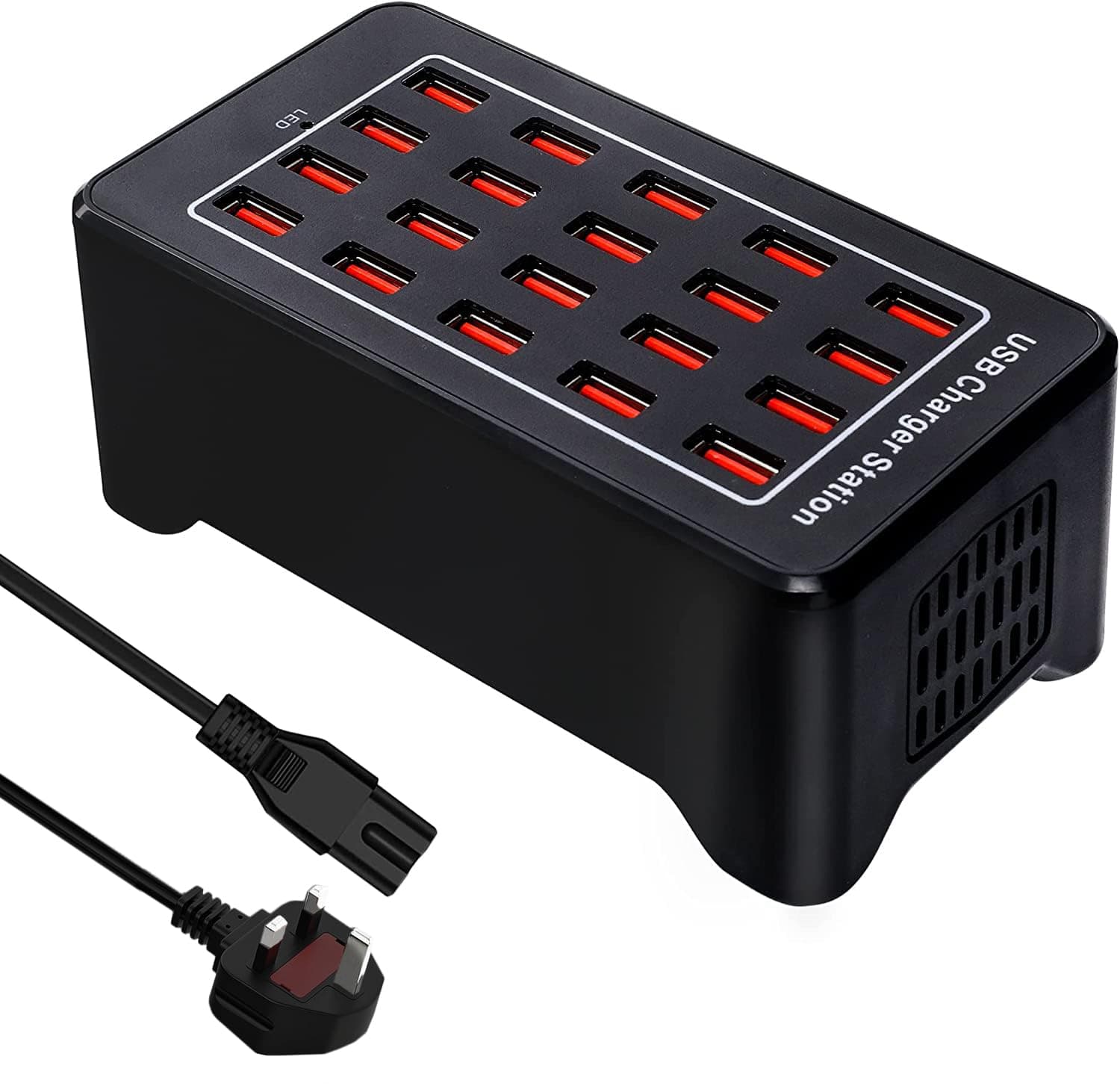 USB Charger, 100W/20A 20-Port Charging Station, Charger Multiple Devices, Power Plug Desktop Charger Hub, Wall Charger for iPhone 12/13/14/15, Powe Adapter for Samsung S24/S23/S22.