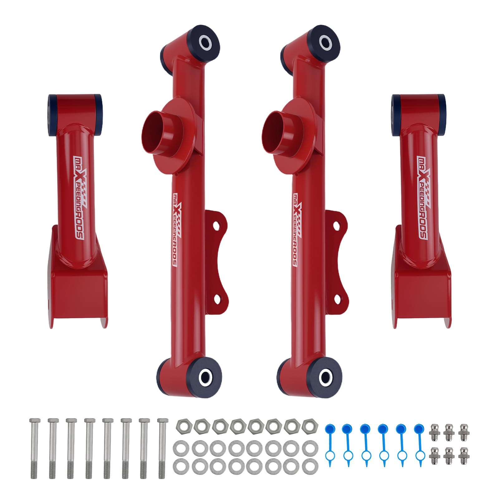 Tuningsworld Rear Upper Lower Tubular Control Arm Kit for Ford Mustang 1979-2004 Camber Arms w/Hardware