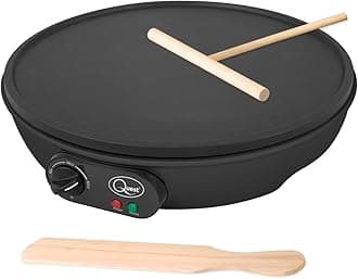 Electric Pancake Maker & Crepe Maker | Extra Large Cooking Surface | Non Stick, Easy Clean Up | Includes Utensils | Perfect for Pancakes, Crepes, Omelettes, Chapati, Roti