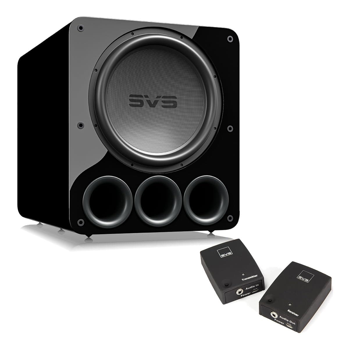PB17-Ultra 17 Inch Ported Subwoofer with SoundPath Wireless Audio Adapter (Piano Gloss Black)