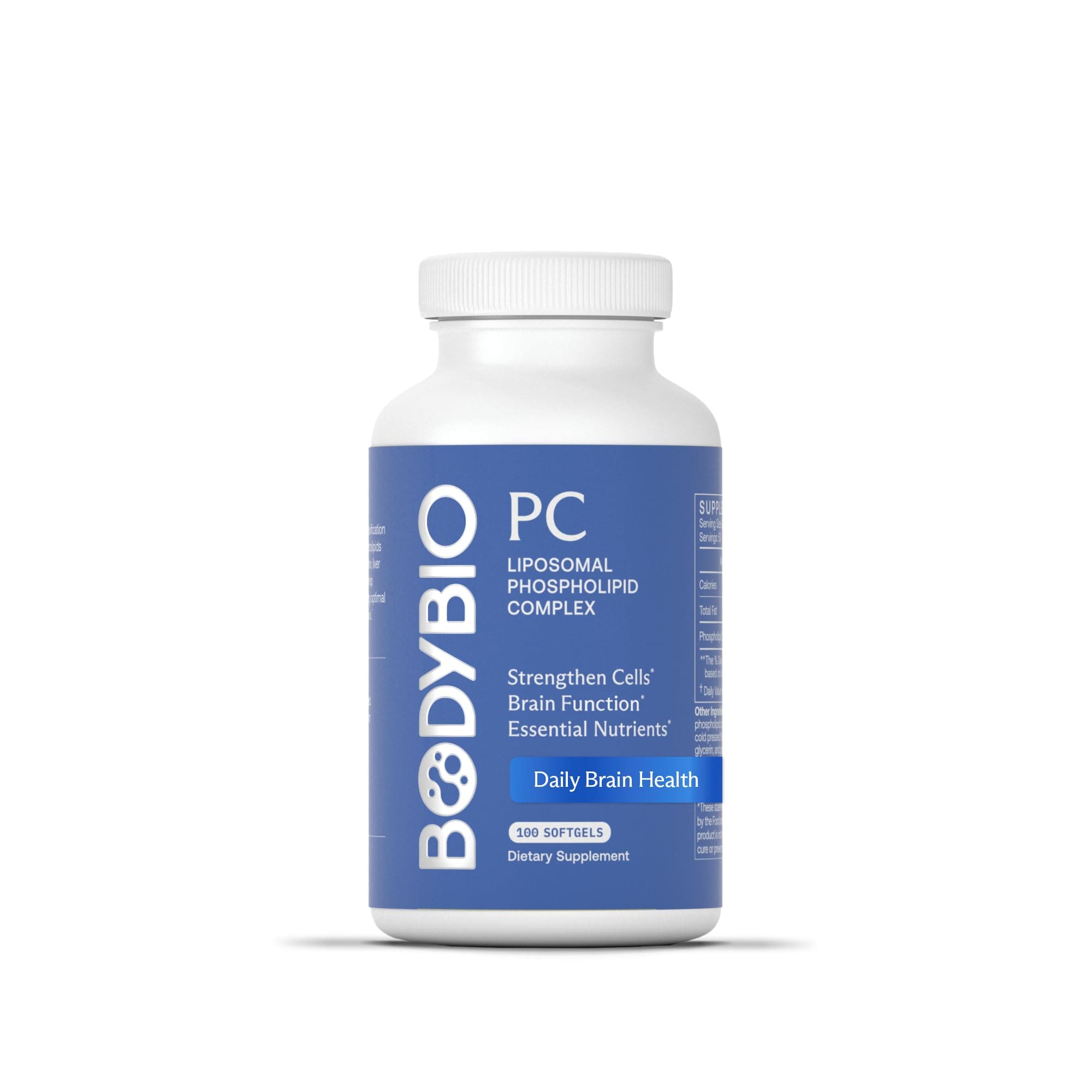 BodyBio PC - Phosphatidylcholine for Brain Health, Mental Clarity, Cognitive Function, Cellular Repair & Healthy Aging, Phospholipid Complex Supplement for Gentle Daily Detox