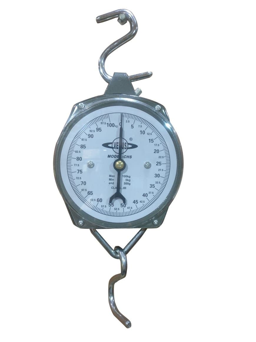 PESCA Venus Commercial Hanging Weighing Scale - 100Kg, Silver