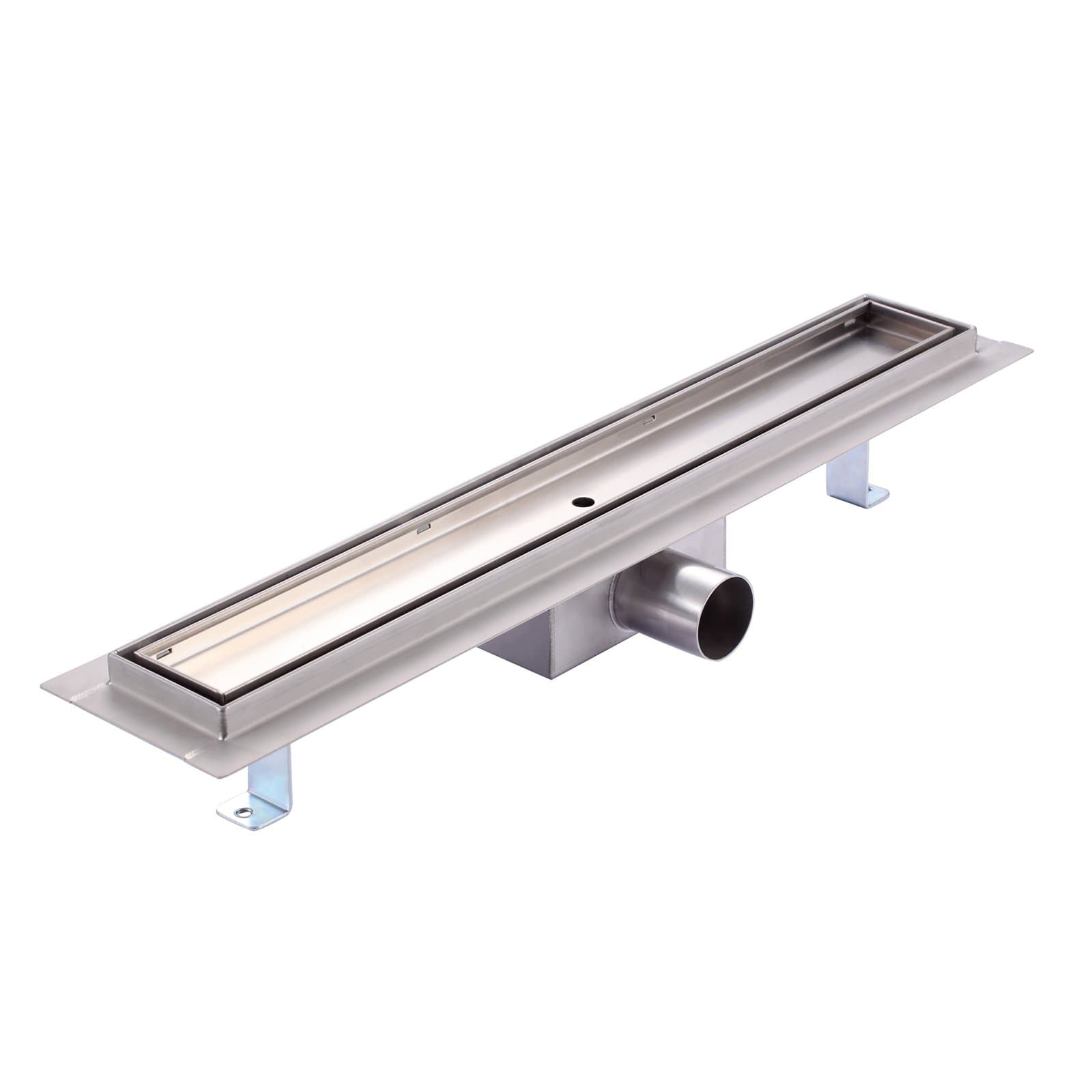 Yorbay stainless steel shower drain channel (for floor drains, includes siphon, 50-120 cm, for bathrooms), Tileable, 70cm
