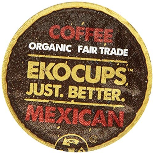 EKOCUPS Organic Artisan Mexican Coffee, Medium Roast, in Recyclable Single Serve Cups for Keurig K Cup Brewers, 10Count