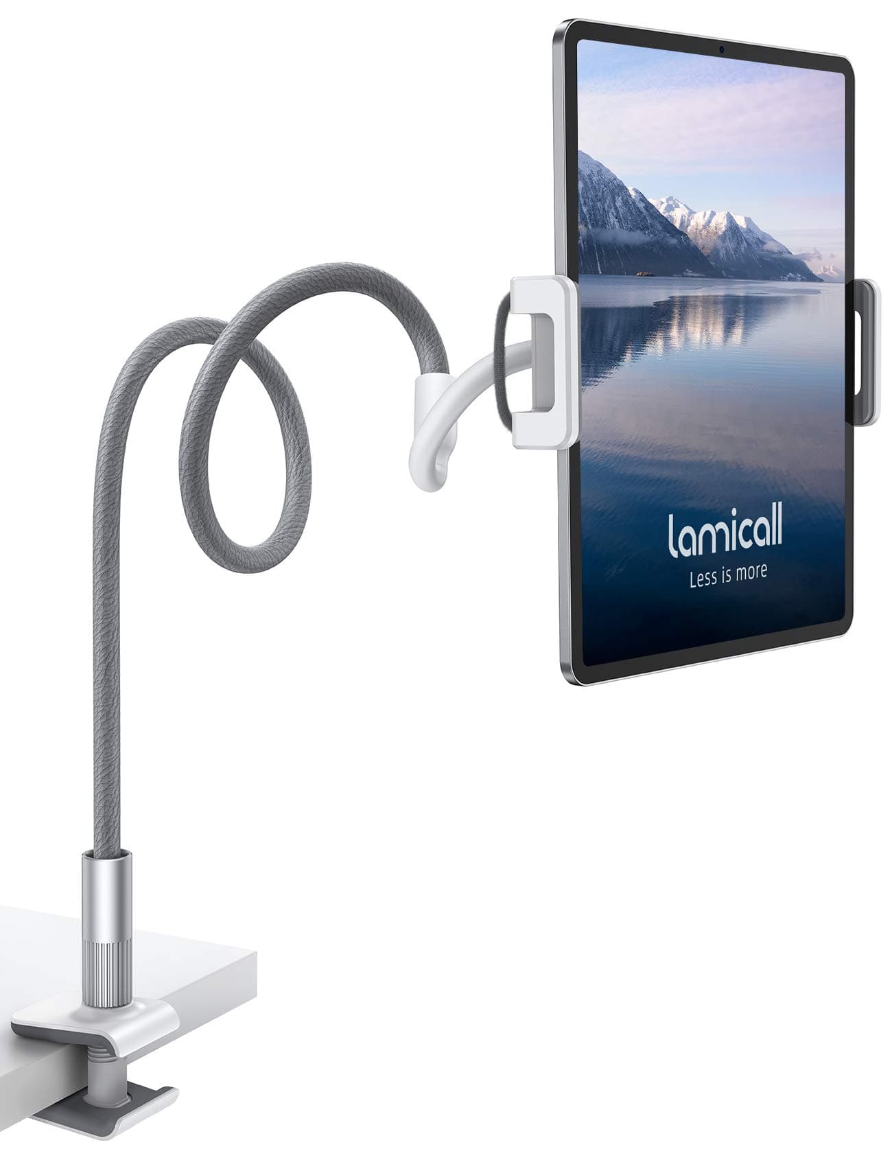 Gooseneck Tablet Holder, Lamicall Tablet Stand: Flexible Arm Clip Tablet Mount Compatible with iPad Mini Pro Air, Switch, Galaxy Tabs, More 4.7-10.5" devices - Gray…