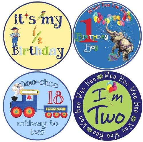 Mumsy Goose Baby Boy Birthday Stickers 6 Months, 1 Year, 2 Year