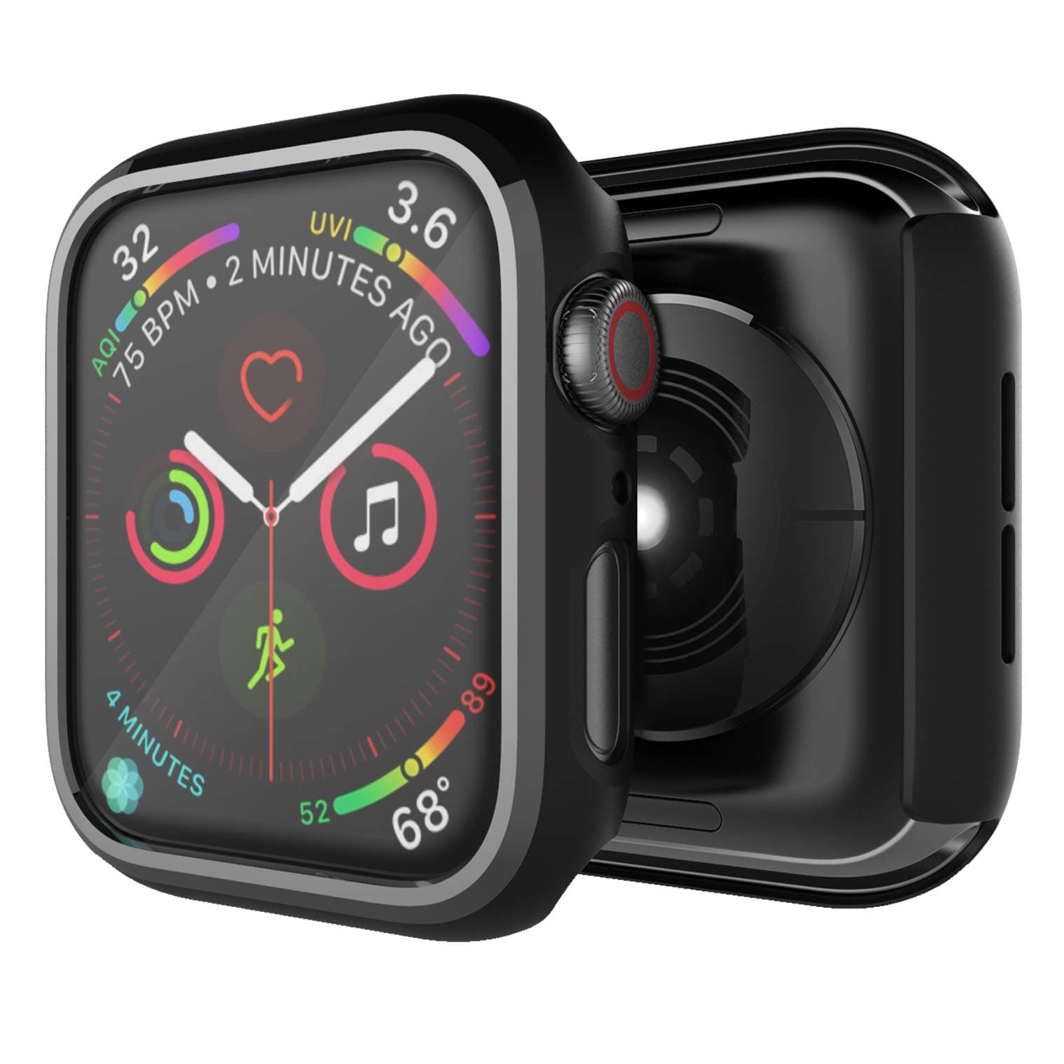 2 Pack Bumper for Apple Watch Case 44mm Series 4 Series 5 Series 6 Series SE Anti-Scratch Shock-Proof Slim Rugged Hard iWatch Cover Protector