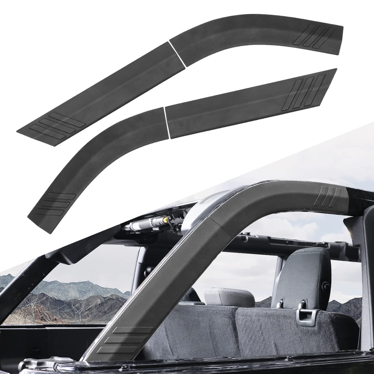 TPE Roll Bar Padding Protector Cover Compatible with for Ford Bronco Accessories 2021 2022 2023 2024 2025 4-Door Soft Top D-Pillar Edge Protection Guard Pad Prevent Scratching Paint
