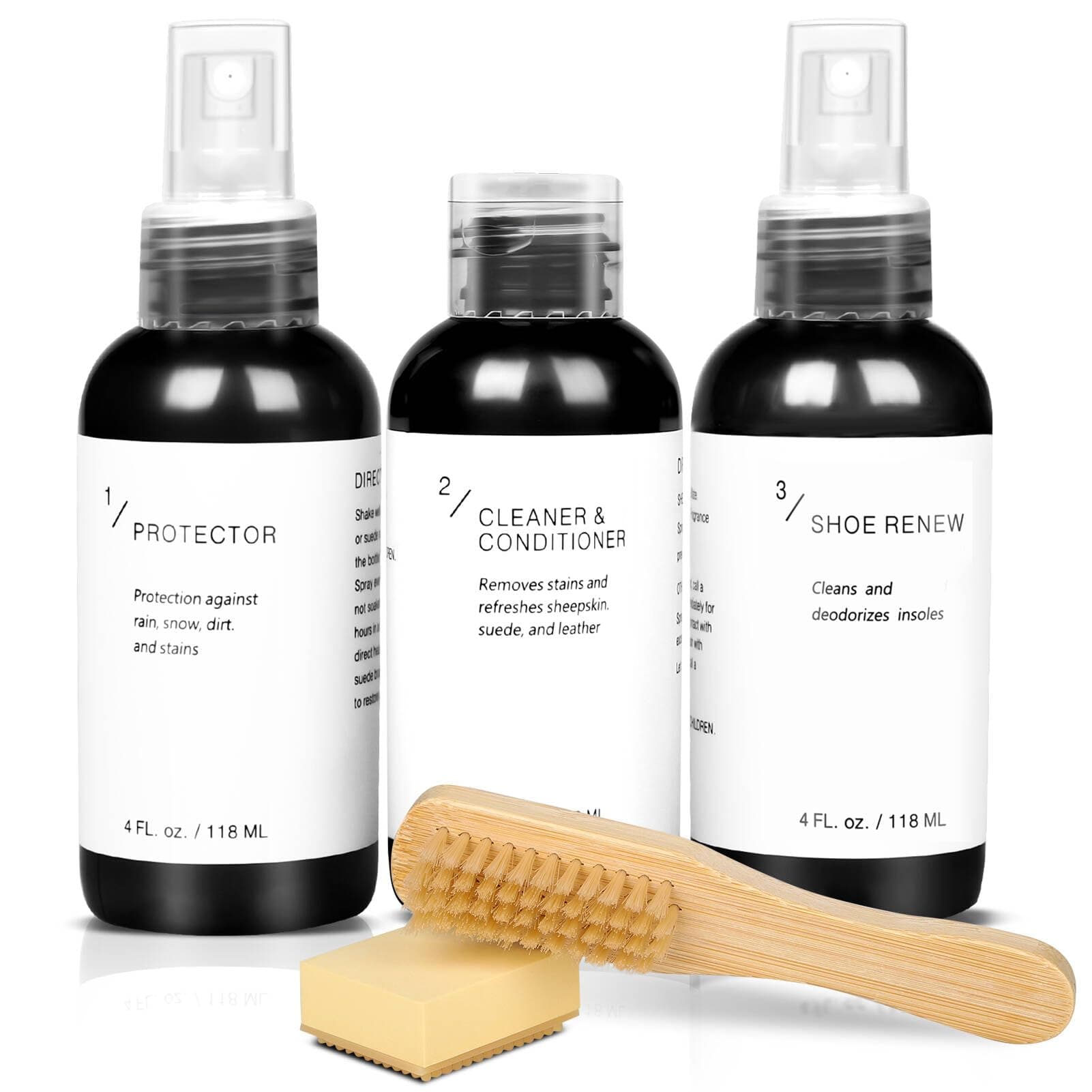 Shoe Cleaner Kit with Suede Eraser and Brush Shoe Protector Waterproof Conditioner Ideal For Suede and Leather Care