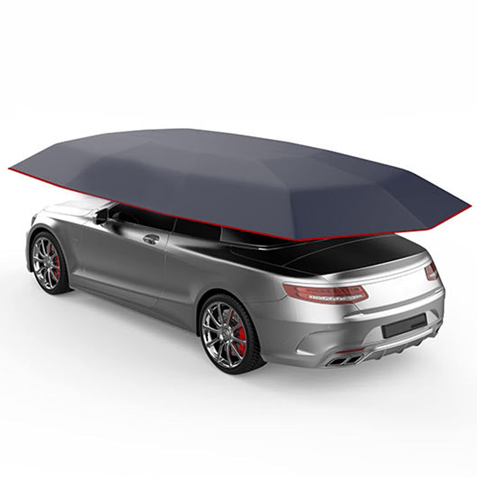 Car Tent Fully Automatic, Portable Car Umbrella Tent Cover Movable Carport Folded Automobile Cars Protection Canopy Sun Shade Anti-UV, Wind Proof Shelters Outdoor Parasol(Size:4.8m,Color:Navy Blue)