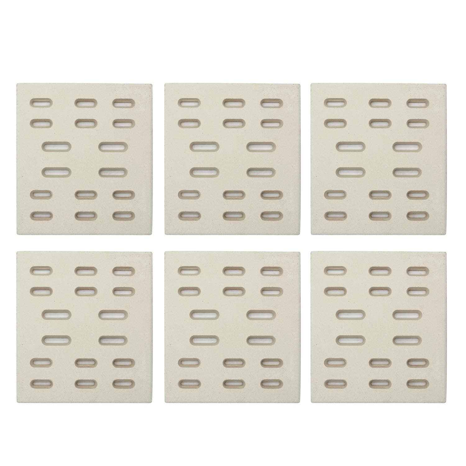 Hongso 8" x 7.25" Replacement Ceramic Radiant Flame Tamer, Heat Plate for Bakers and Chefs, SAMS & Turbo, Fiesta, Grand Hall Y0005XC, Member's Mark Gas Grill Models, CRG501 6-Pk