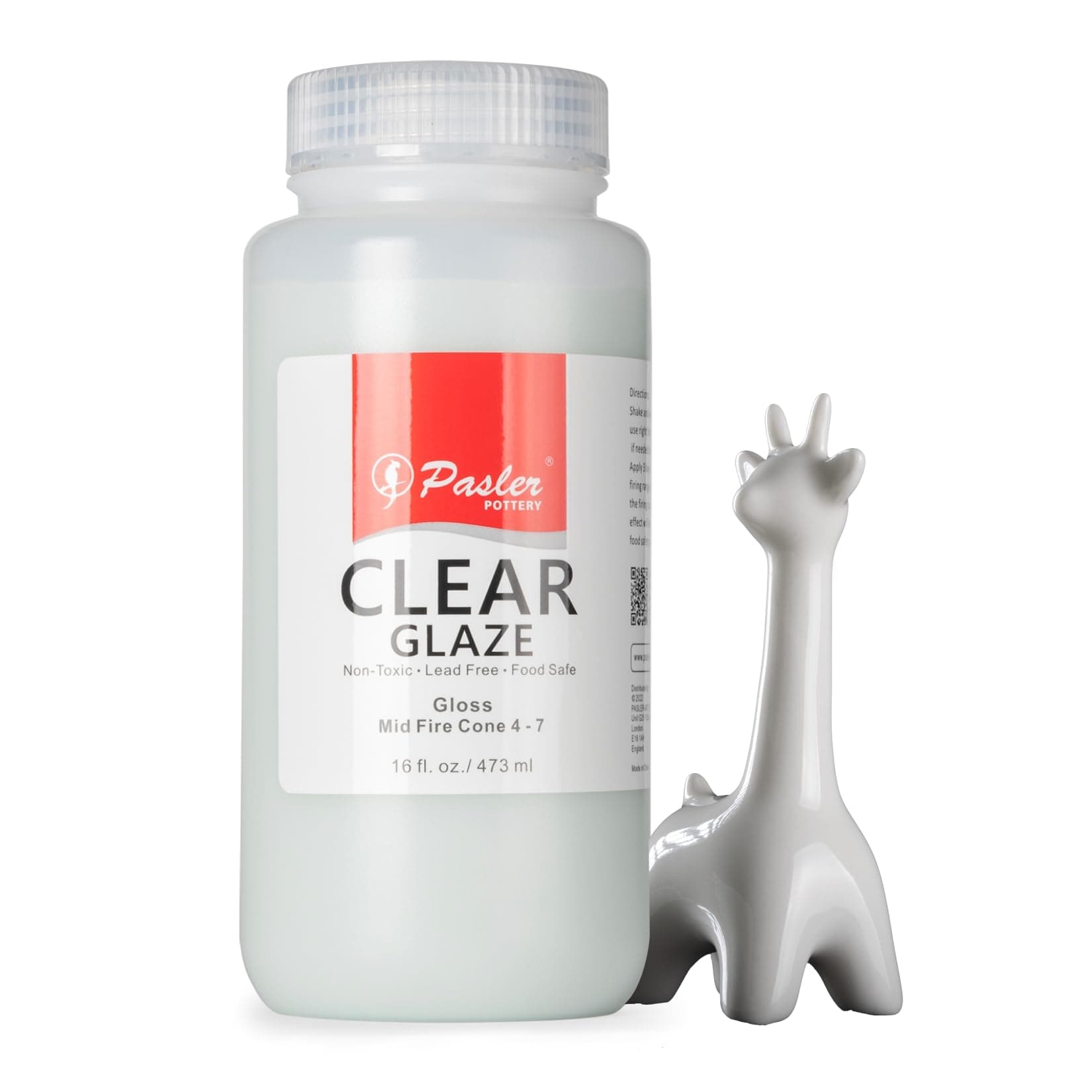 Clear Glaze Mid Fire for Ceramic Pottery Bisque,PCC10,16fl oz/473ml