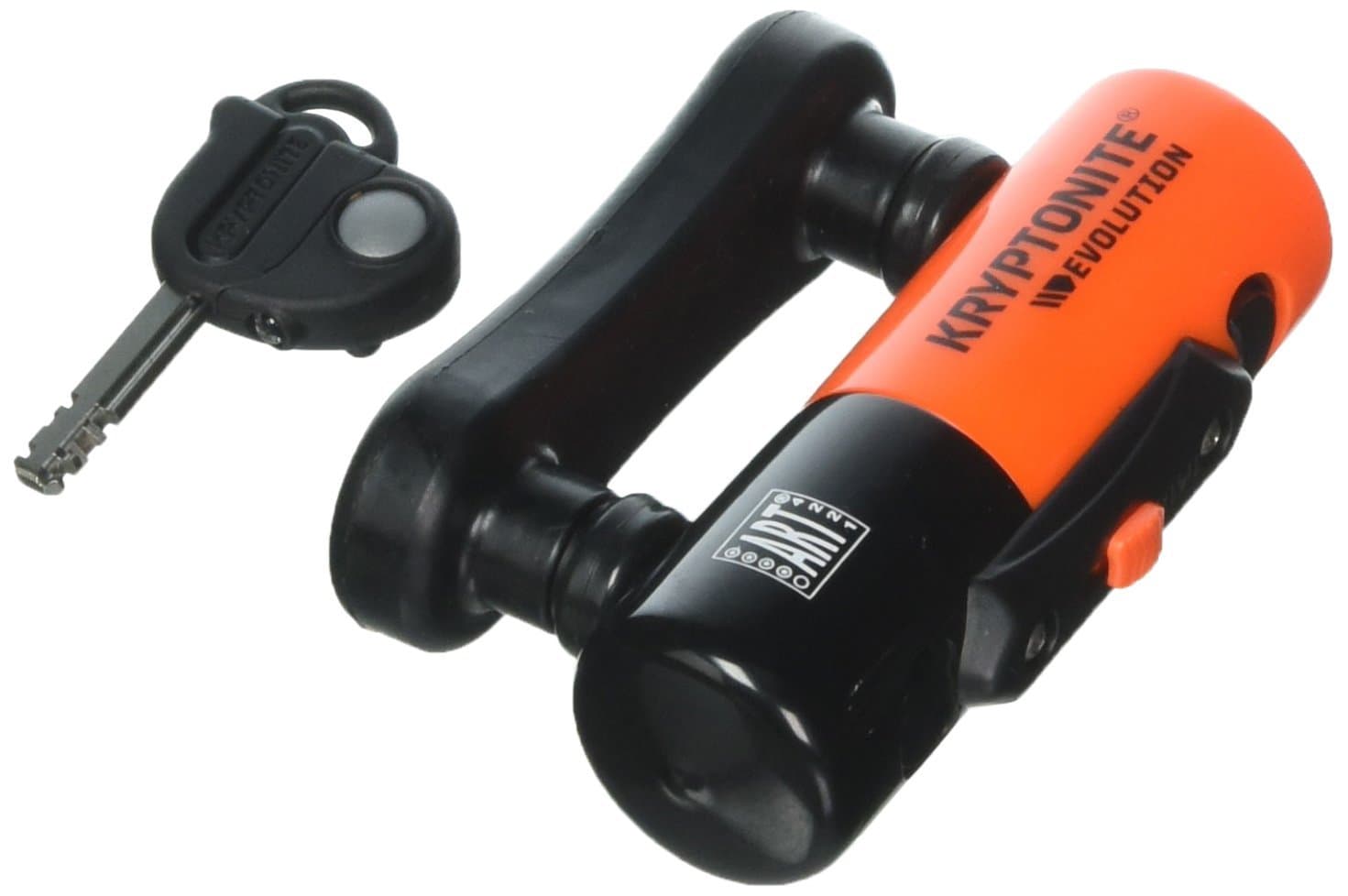 Kryptonite Evolution Compact Disc Lock, 13mm Hardened Max-Performance Steel Shackle, Sold Secure Gold and Art 4-Star, High-Security Anti-Theft Orange Bike Lock, Includes 3 Stainless Steel Keys