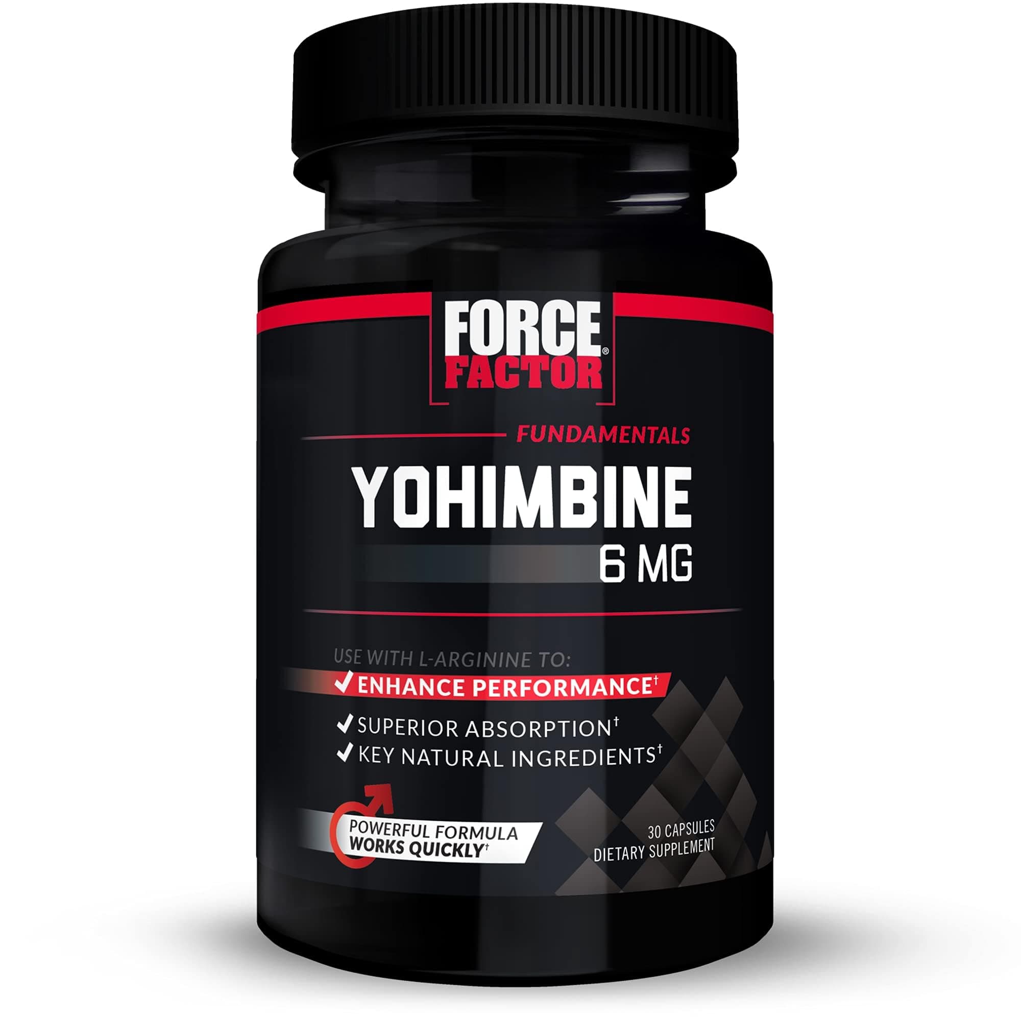 Yohimbine Supplement for Men, Yohimbe Bark Extract with Superior Absorption to Enhance Performance, 6mg Yohimbine Bark Pills with Key Natural Ingredients, Works Fast, 30 Capsules