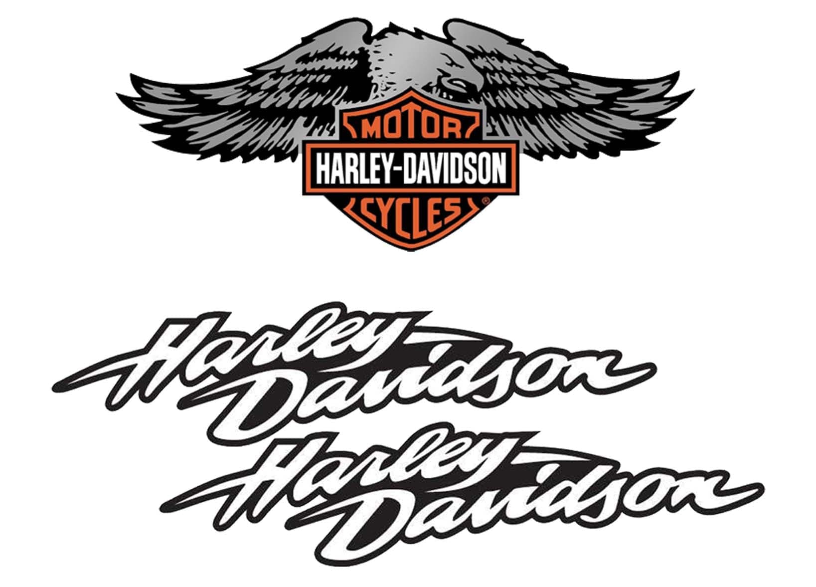 SUPER FABRIQUE Reflective Motorcycle Helmet Sticker Tribute to Harley Davidson - Eagle (3 Stickers)