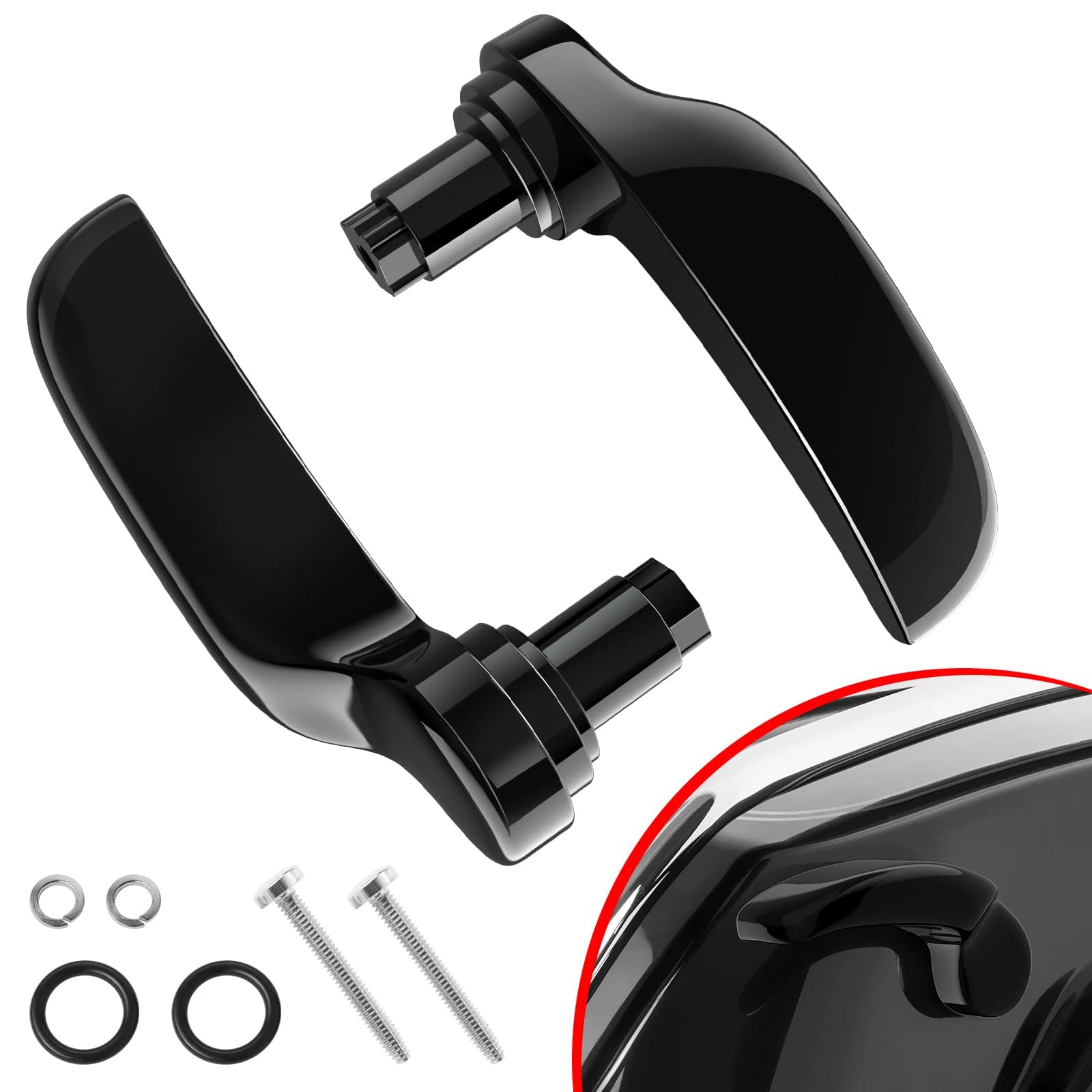 Amazicha Black Aluminum Saddlebag Saddle Bag Latch Kit Lifter Compatible for Harley Davidson Touring Road King Street Electra Glide Ultra Limited FLHR FLHT FLHX FLHTK 2014-2019