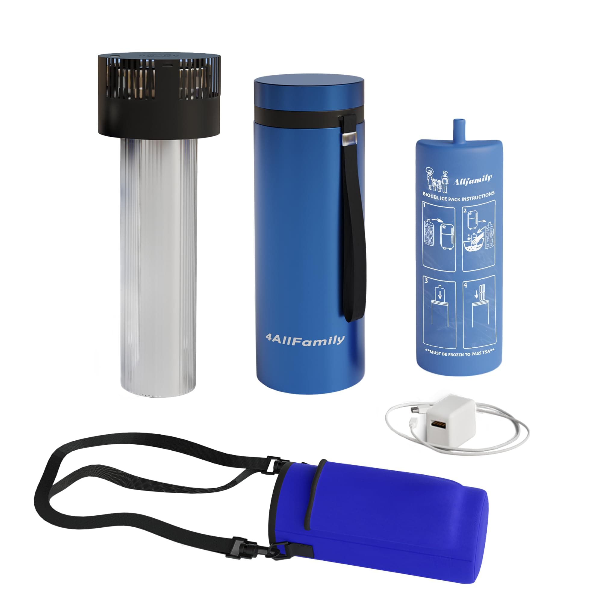 4ALLFAMILY VOYAGER AUTO Shut Off USB TSA Medication Cooler Travel Case Keeps Fridge Temp 36F-46F + Biogel Ice Pack |Perfect Medical Cooler Diabetes Insulin Eye Drop Arthritis