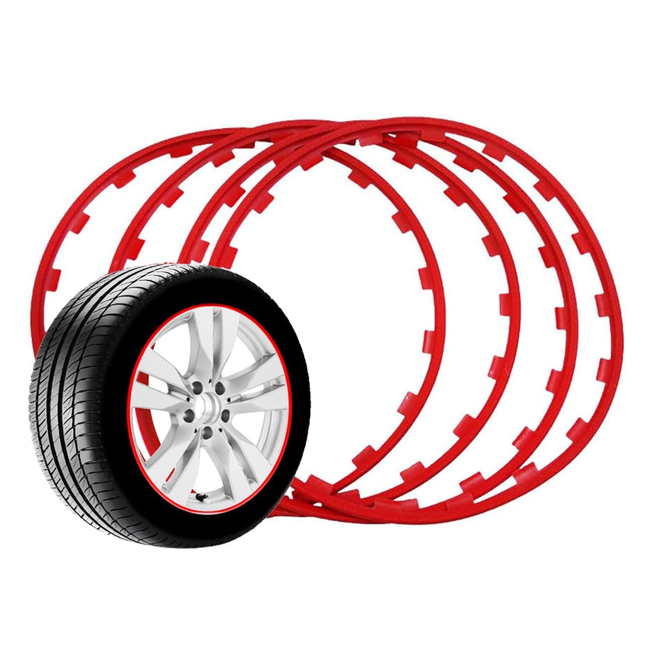 Wheel Rim Protector for Chevrolet Camaro SS Shock ZL1 RS LT 1LE Copo Z28 Hot Wheels Special Covertible, High Toughness Scratch Resistant Nylon Material Car Rim Protectors,Red-17inch