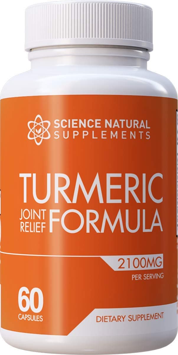 Science Natural Supplements: Turmeric Joint Relief Supplement with Glucosamine Chondroitin - 60 Caps - with Curcuminoids and BioPerine for Faster Absorption - Anti Inflammatory Joint Support