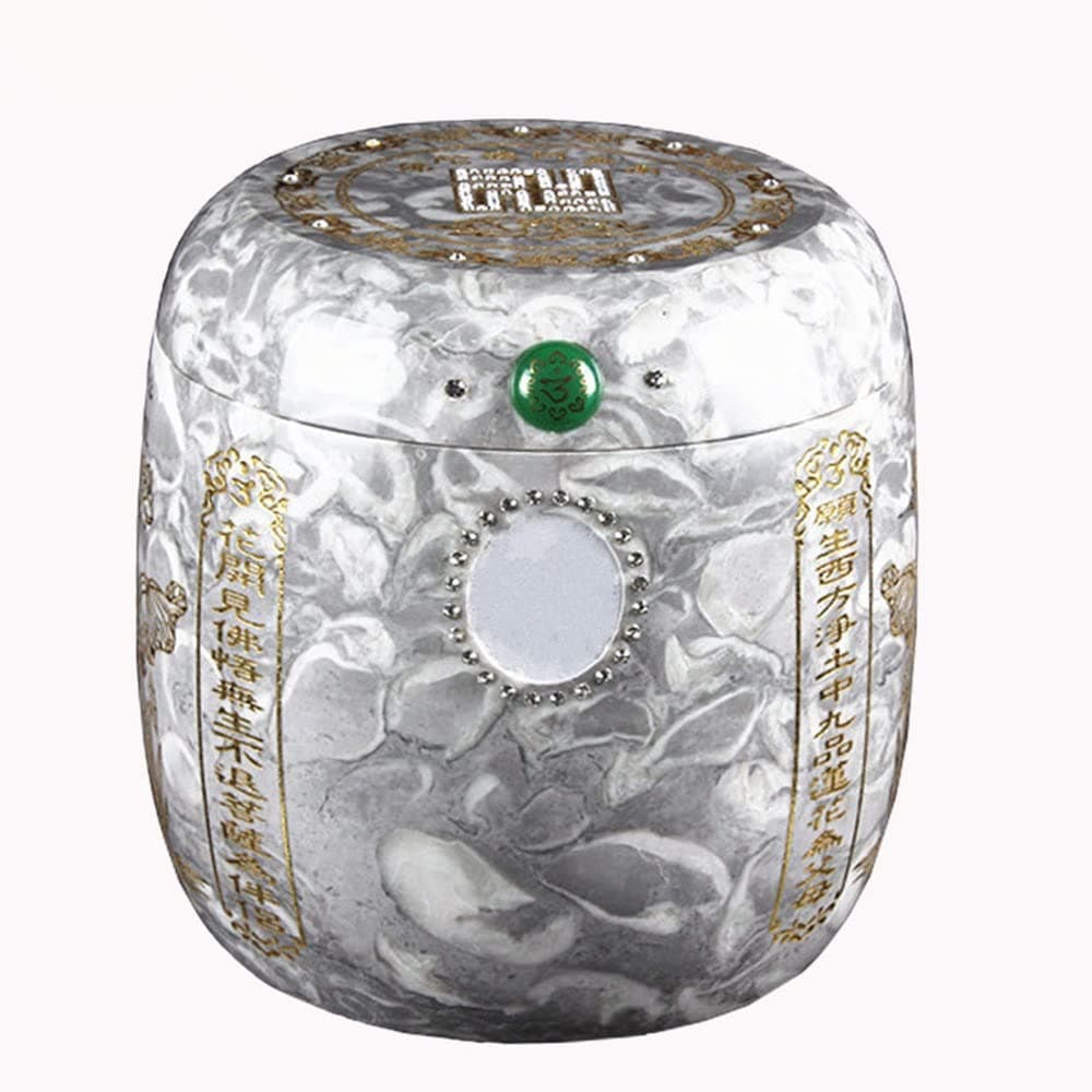 Hand Drums Urns For Human Ashes, Heart Sutra Funeral Urn Keepsake Memorial Cremation Urns For Human Ashes Adult Male Female, Marble Funeral Urn For Ground Burial