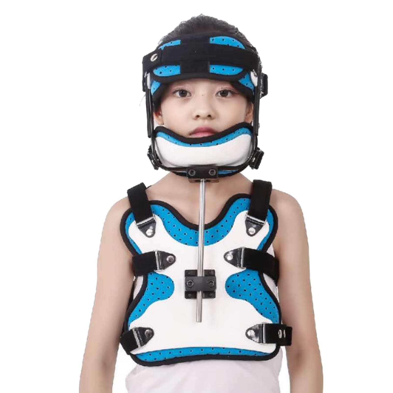 FHSGG Cervical Thoracic Corrector for Kids, Adjustable Head Neck Chest Cervical Thoracic Orthosis U Lumbar Support for Neck and Upper Back Injuries Relief