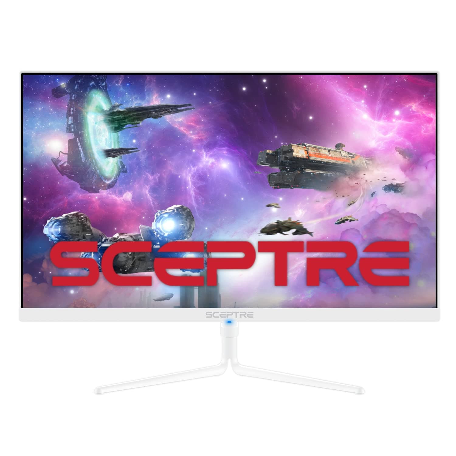 Sceptre 24 inch Gaming Monitor 1080p 98% sRGB up to 165Hz 1ms 320Lux DisplayPort HDMI, Build-in Speakers Nebula White 2022 (E248B-FWN168W)
