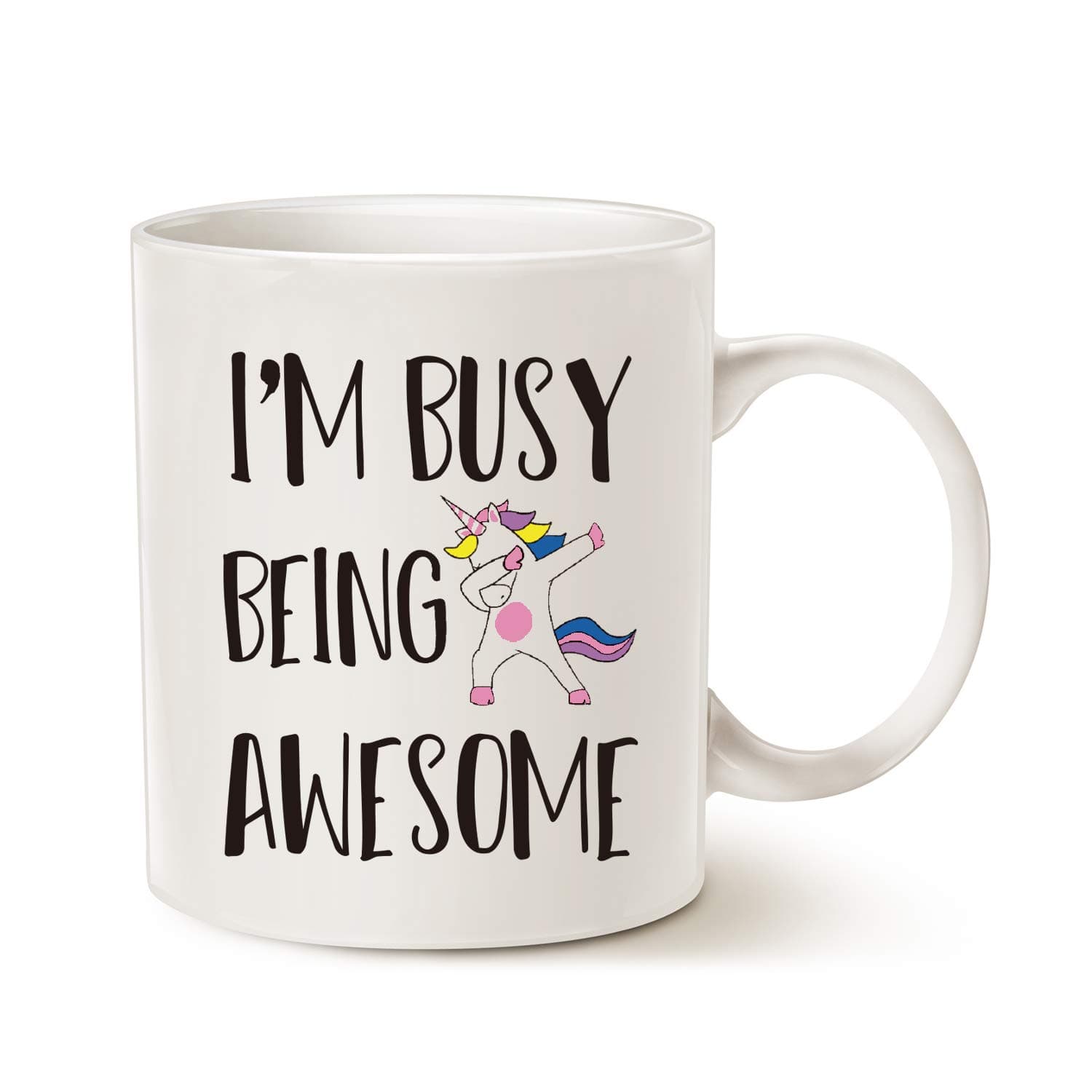 MAUAG Funny Quote Saying Coffee Mug Christmas Gifts, I'm Busy Being Awesome Birthday Gift Ideas for Friend Cup, White 11 Oz