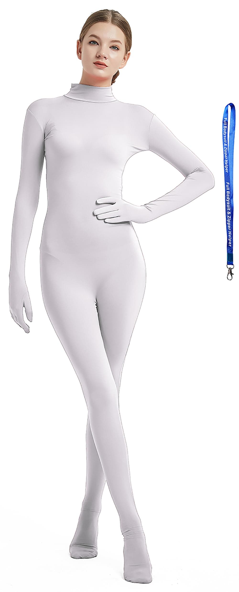 Full Bodysuit Include Zipper Helper Womens Costume Without Hood Spandex Zentai Unitard Body Suit