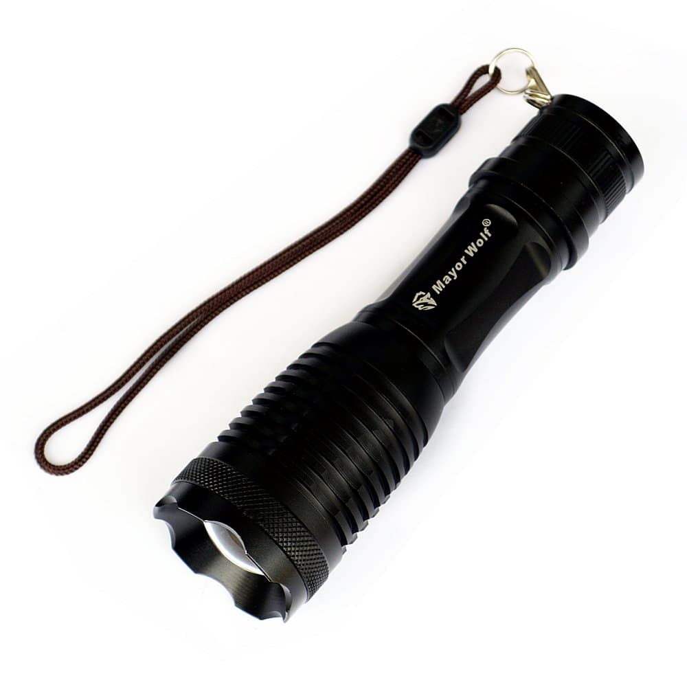 Tactical Flashlight Led Flashlight Bright Adjustable Focus Waterproof Portable Flashlights of 5 Modes Bottom Click for Light Up