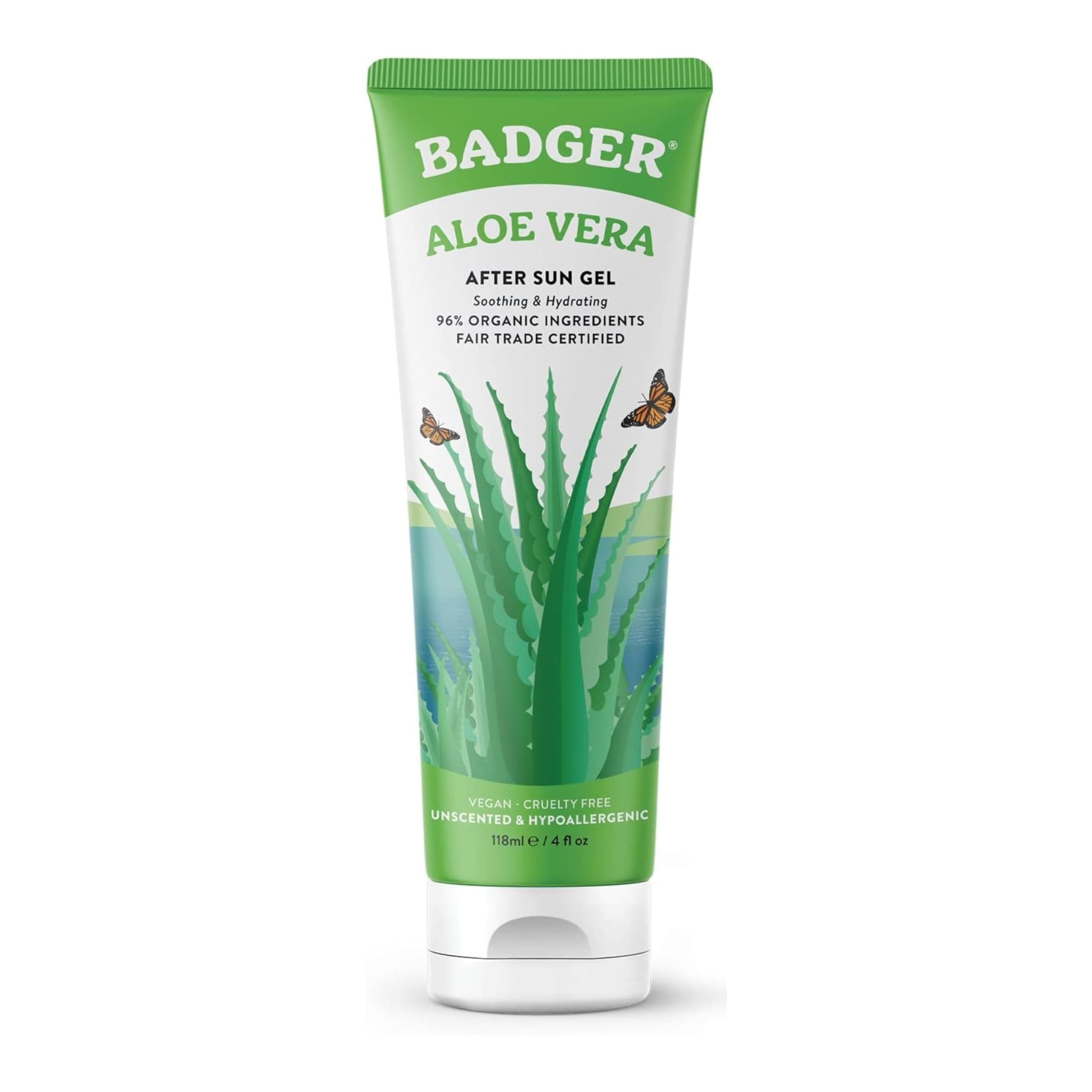 Badger Aloe Vera Gel | Organic & Vegan | Soothes And Hydrates Skin (118 ml)