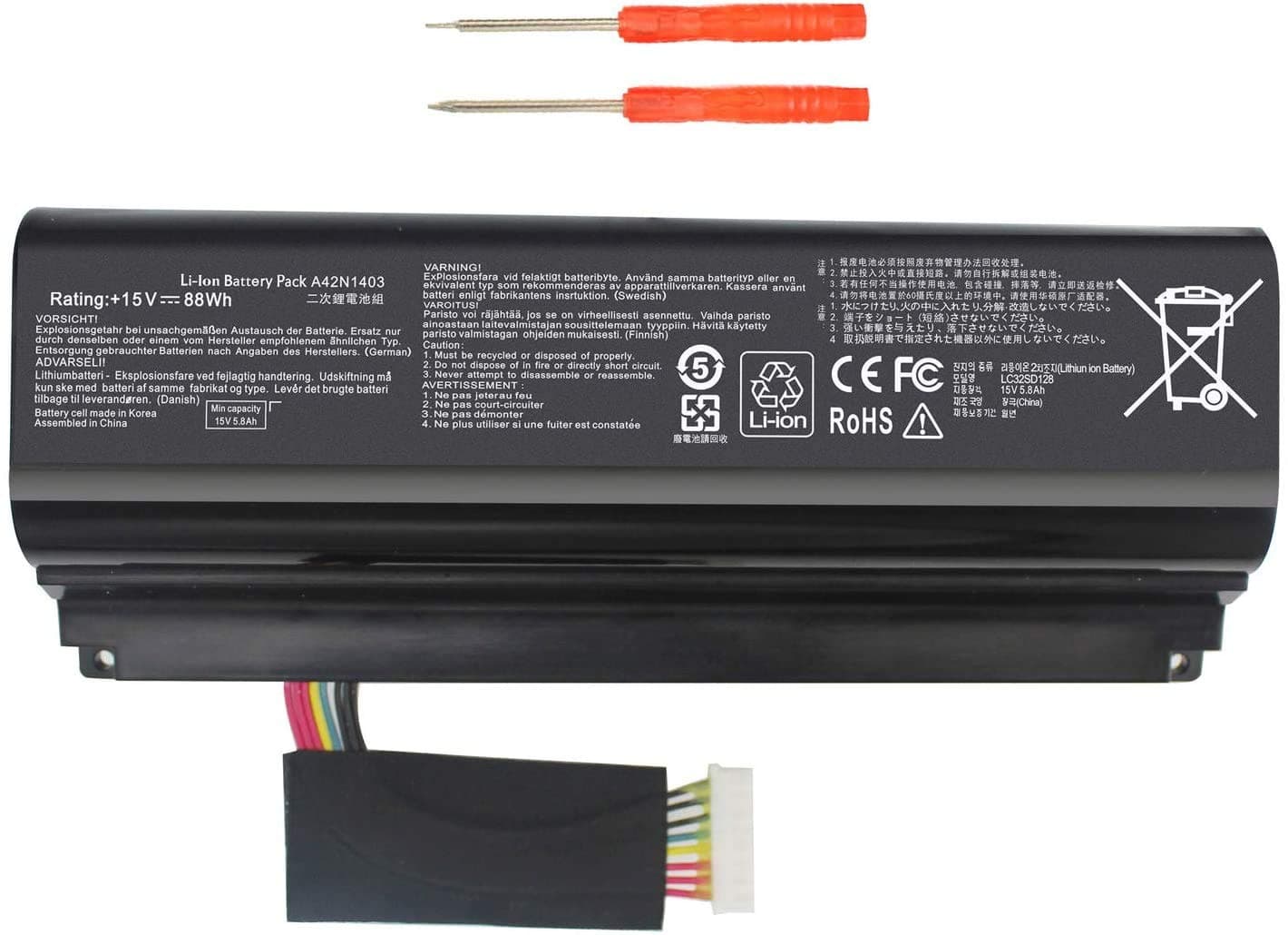 A42N1403 Battery for ASUS ROG G751JT G751JY G751JL G751JM G751 G751J G751JM-BHI7T25 G751JT-DH72 G751JL-BSI7T28 G751JT-DB73 G751JT-CH71 GFX71JT GFX71JM GFX71JY GFX71JY4710 A42LM93-12 Month Warranty