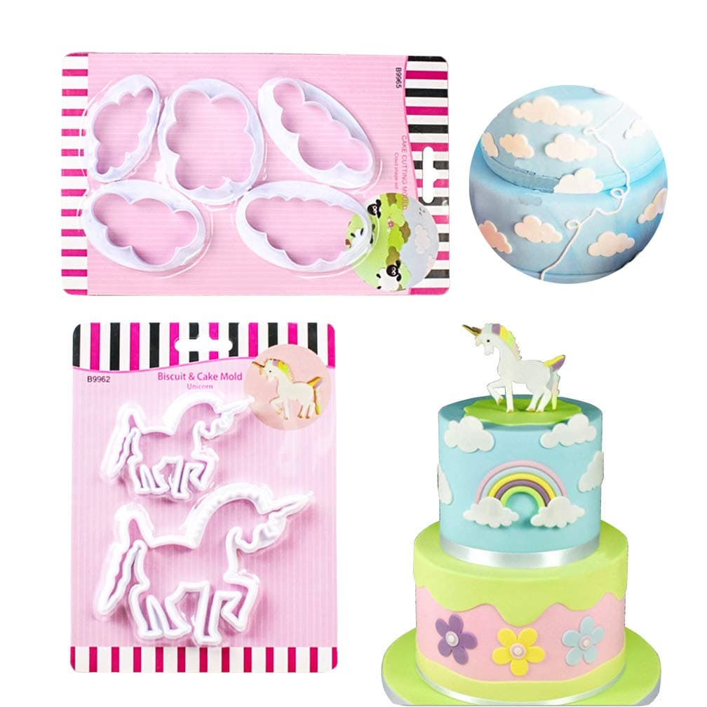 Unicorn Cloud Fondant Cutter Cake Mold/Cake Decorating Tools Sugarcraft Gum Paste Cookies Plunger Cutter Presses