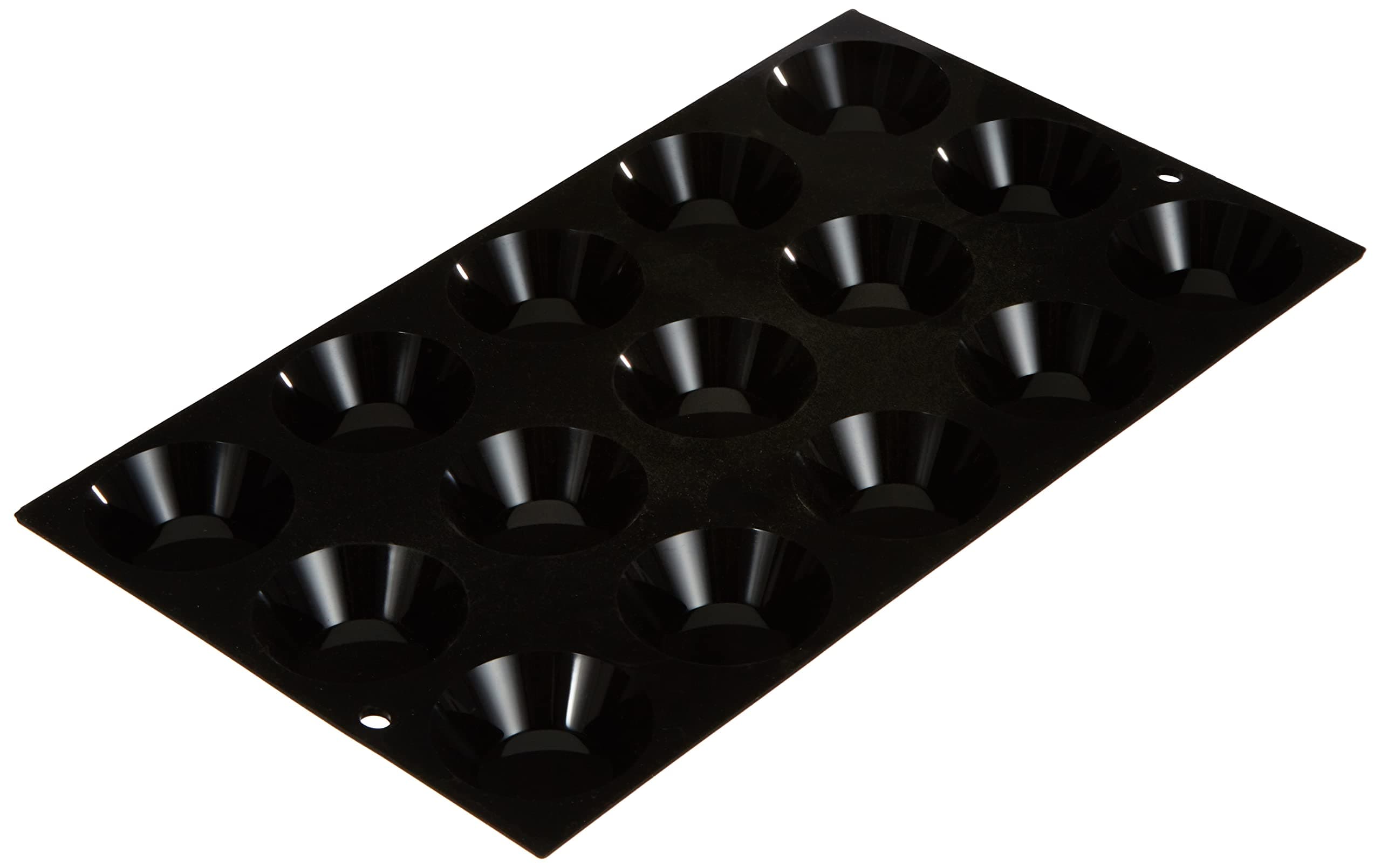 DE BUYER1975.01 Moul ' Flex Black Baking Mould - 15 Round Tartlets, 17.5 x 30 cm