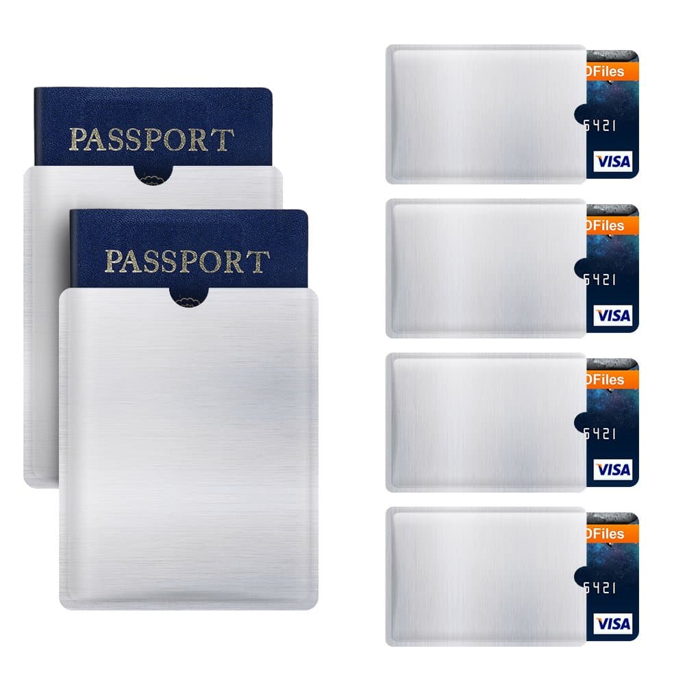 SeameseamesRFID Blocking Sleeve Anti Theft 4 Credit Card & 2 Passport Holder Wallet Pocket