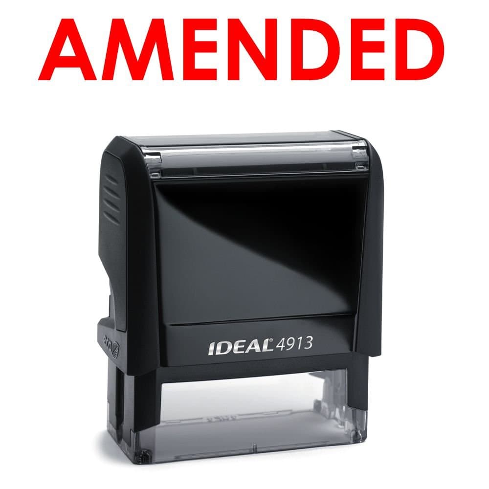 Amended Rubber Stamp for Office Use Self-Inking