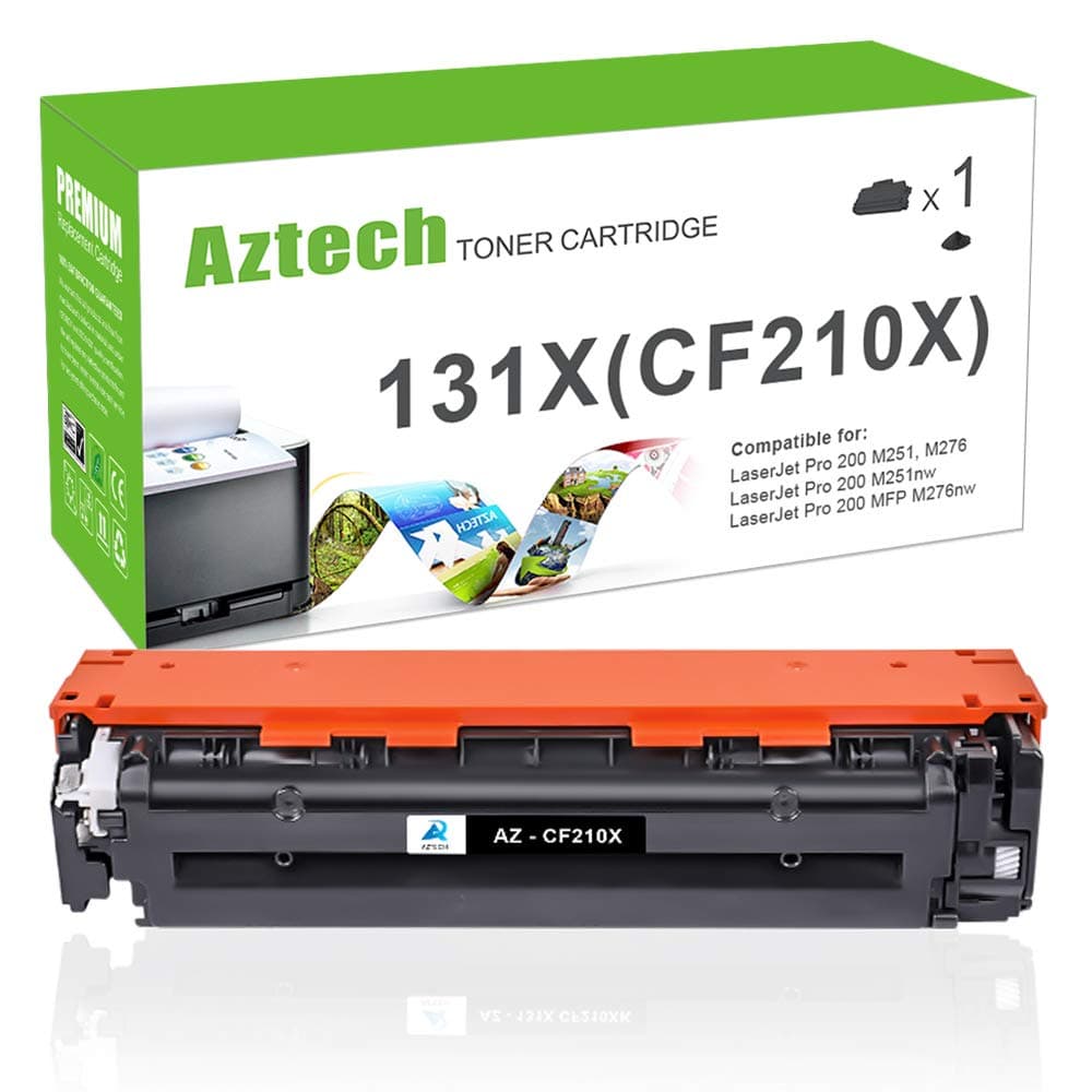 AztechCompatible Toner Cartridge Replacement for HP 131X CF210X 131A CF210A for Laserjet Pro 200 Color MFP M276nw M251nw MF8280Cw M276n M251n (Black, 1-Pack)